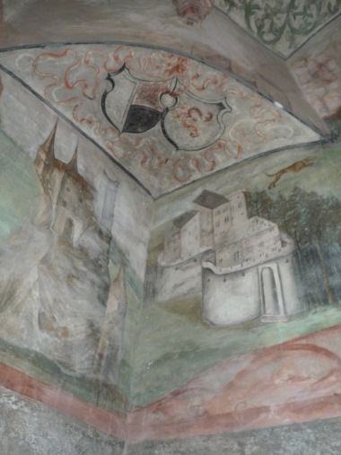 Hrad Houska na fresce v Zelené komnatě